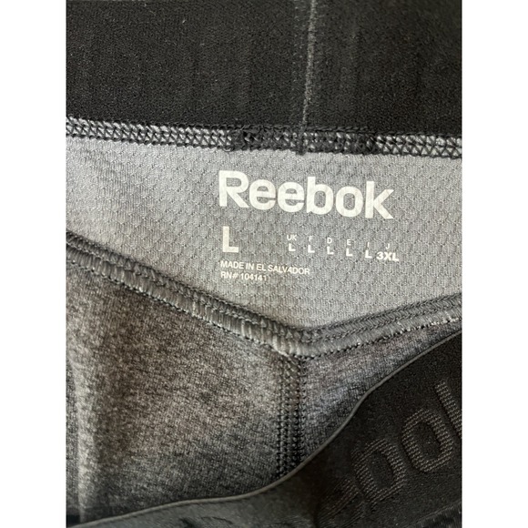 Reebok Mens Leggings Size L Gray & Black Compression Workout Running Breathable - Picture 8 of 14